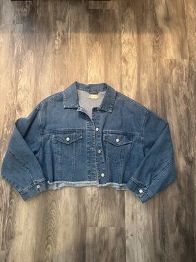 altard state cropped denim jacket with rhinestone fringe